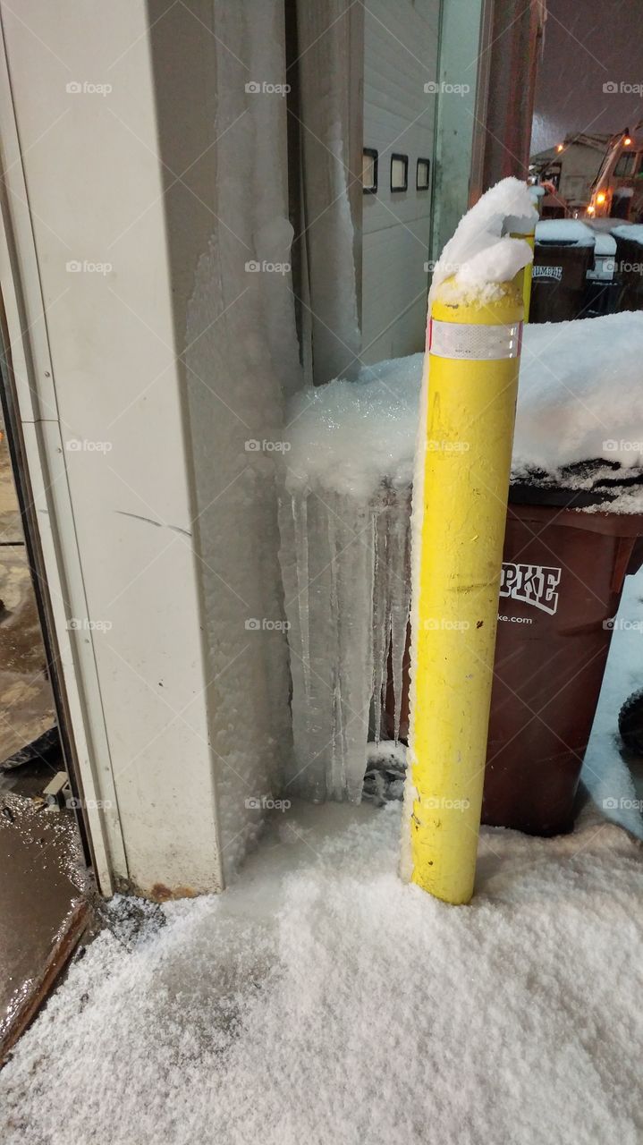 Ice built up on the can