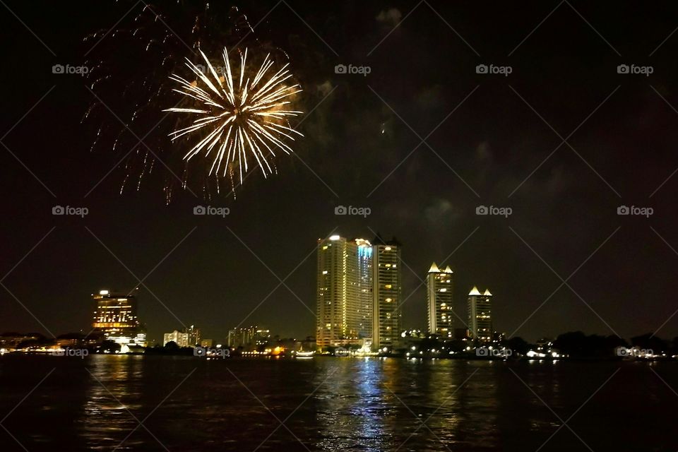 Fireworks in sky