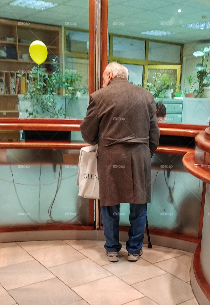 This old man came to hospital for some matter. 