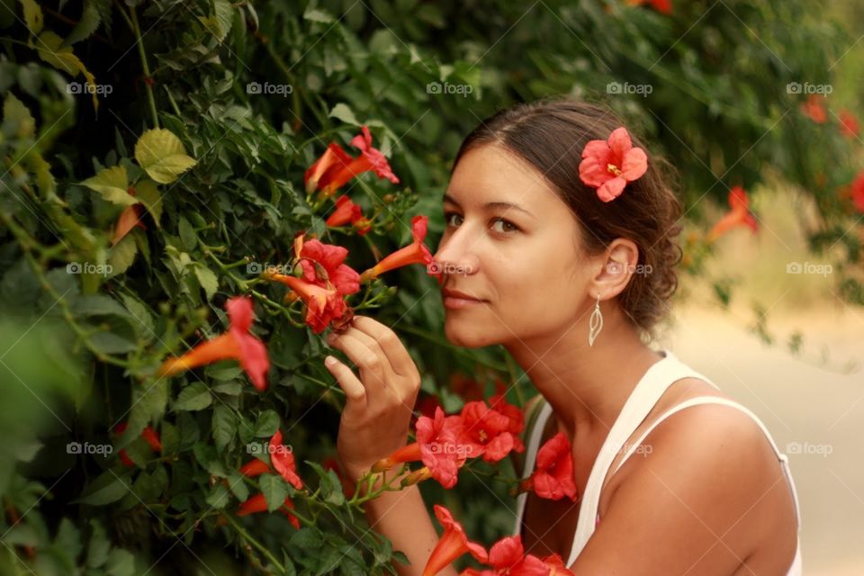 Flower, Nature, Woman, Summer, Outdoors