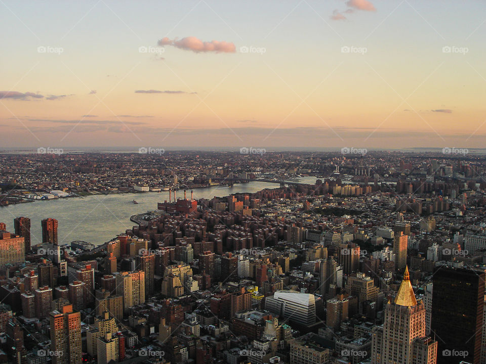 High angle view of New York city