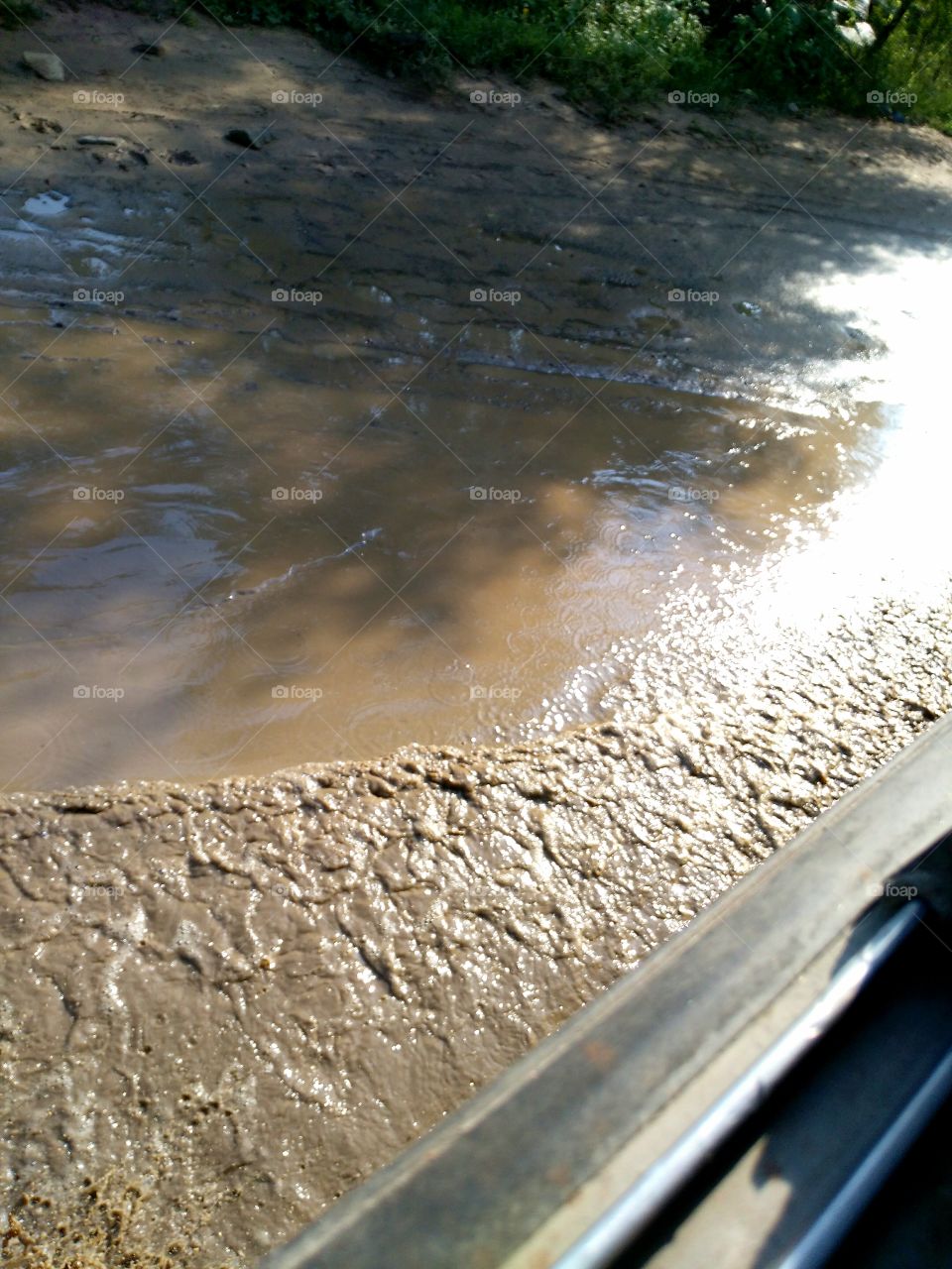 water on the road .