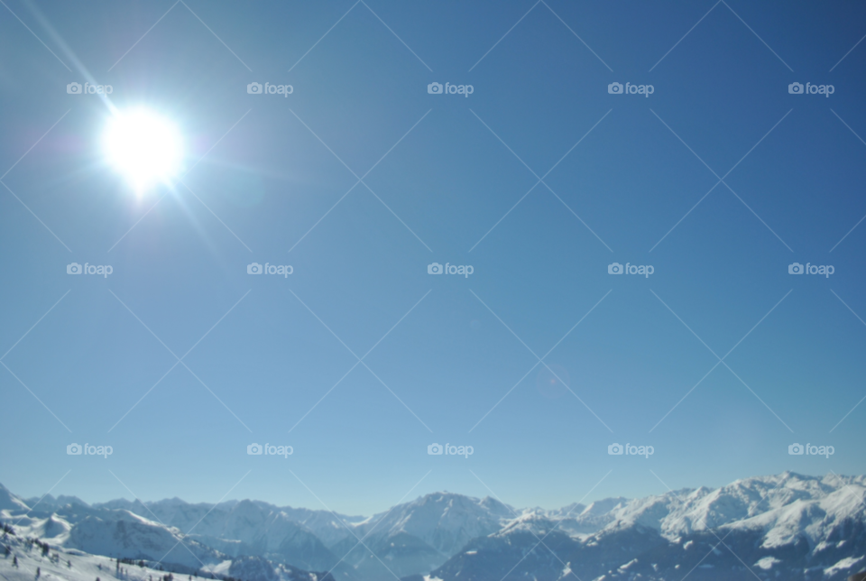 snow winter sky blue by bennovic