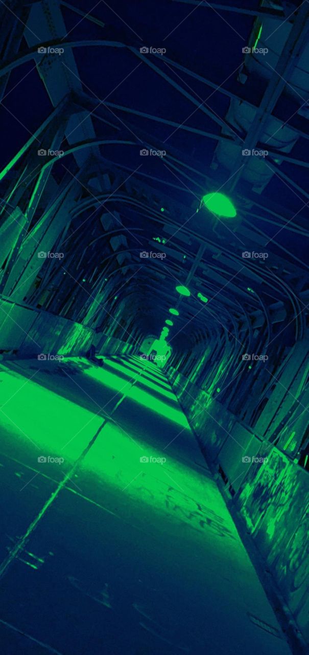 Bridge @Night Green Light