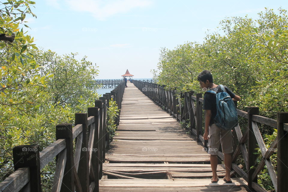 The bridge. Bentar Beach
