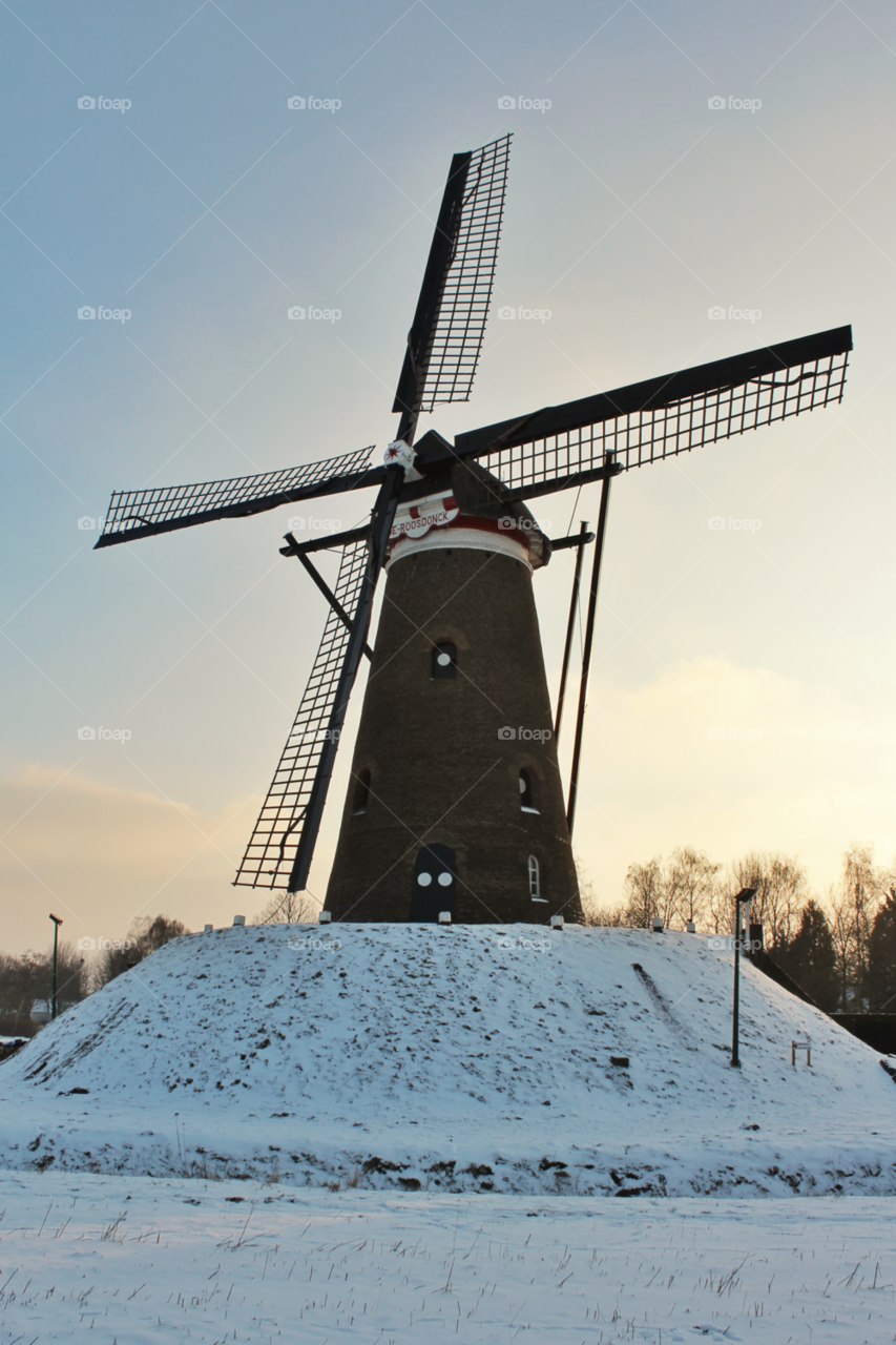 nuenen snow winter windmill by twilite