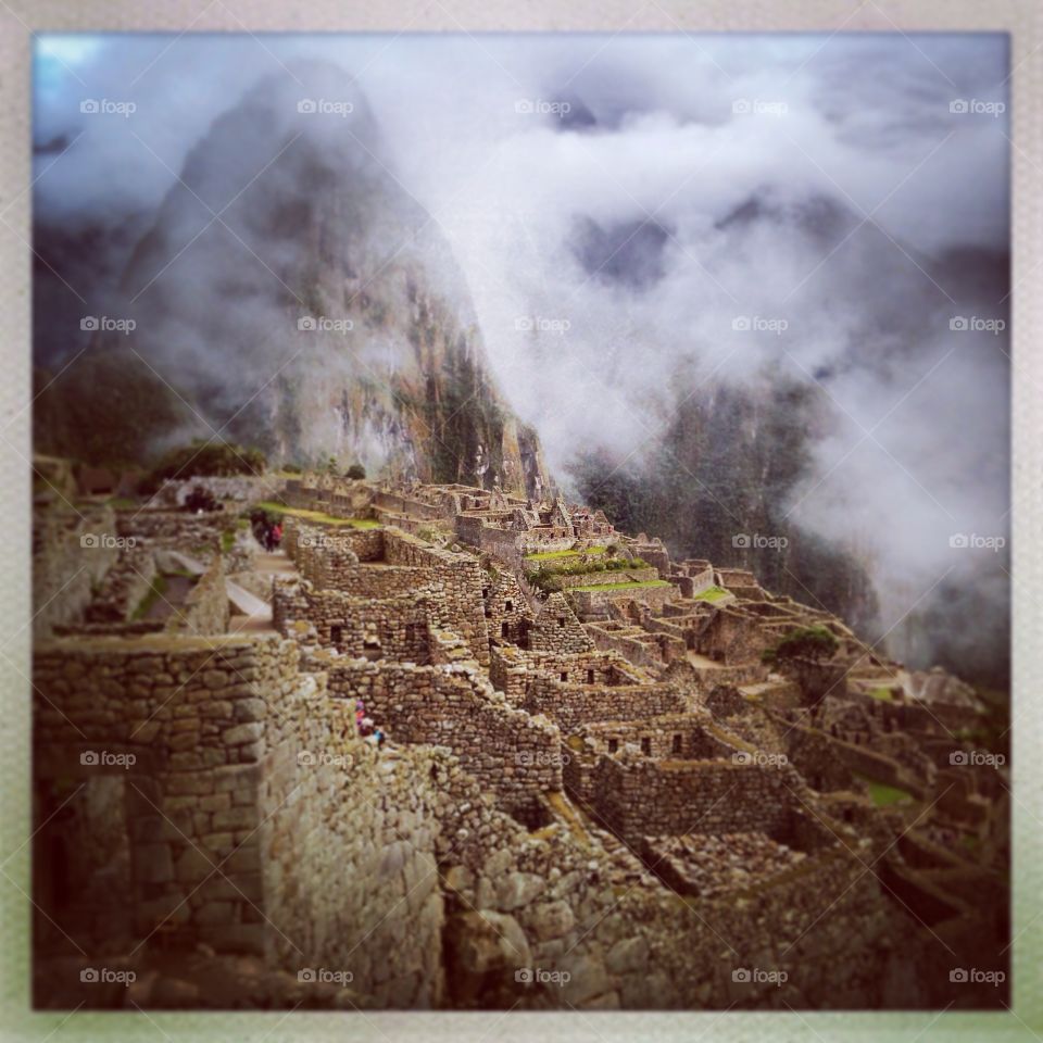 A hazy day at Machu Picchu, Peru.