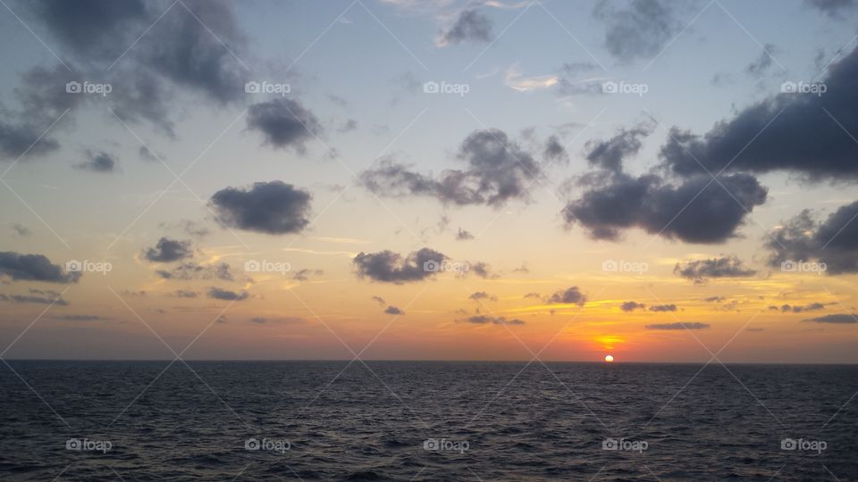 Atlantic Ocean Sunset. I took this photo from the deck of our Disney Dream Cruise.
