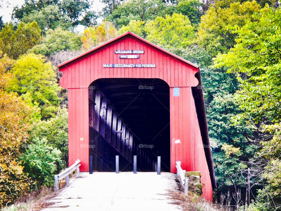 Old red covered bridge 