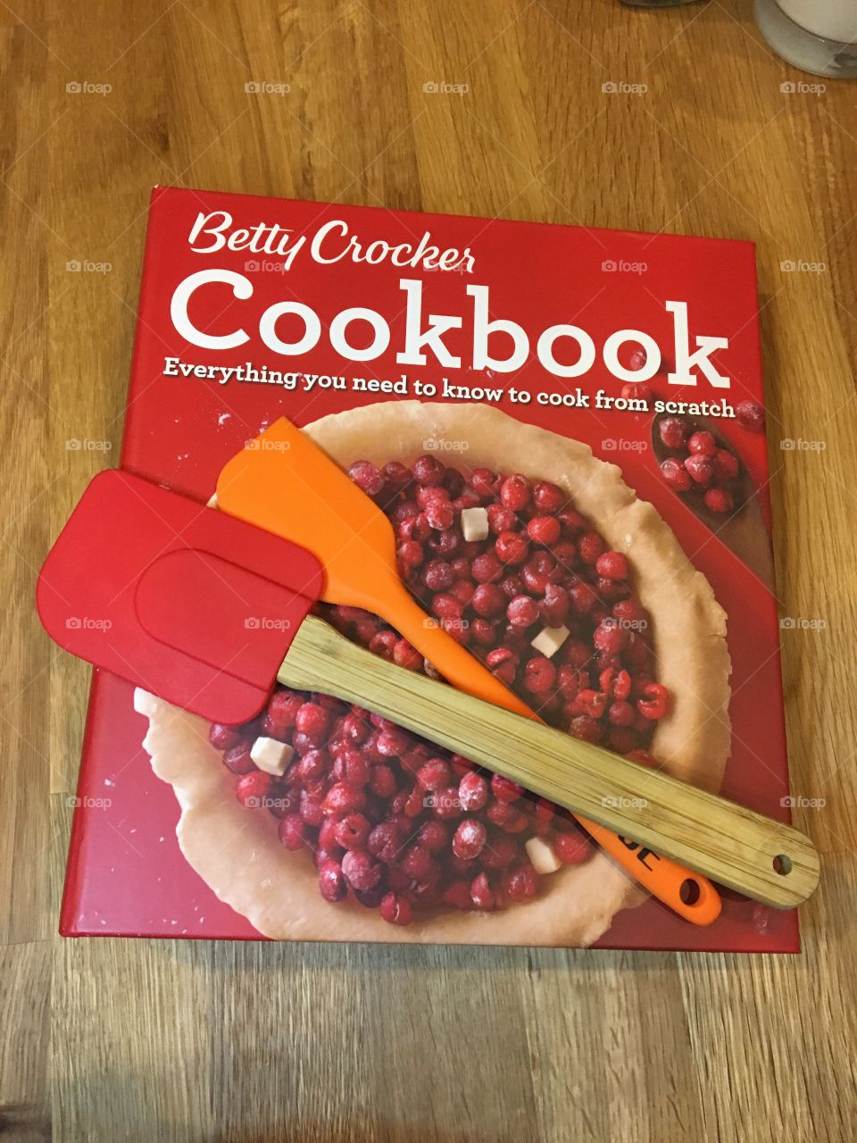 Betty Crocker cookbook cook red orange spatula
