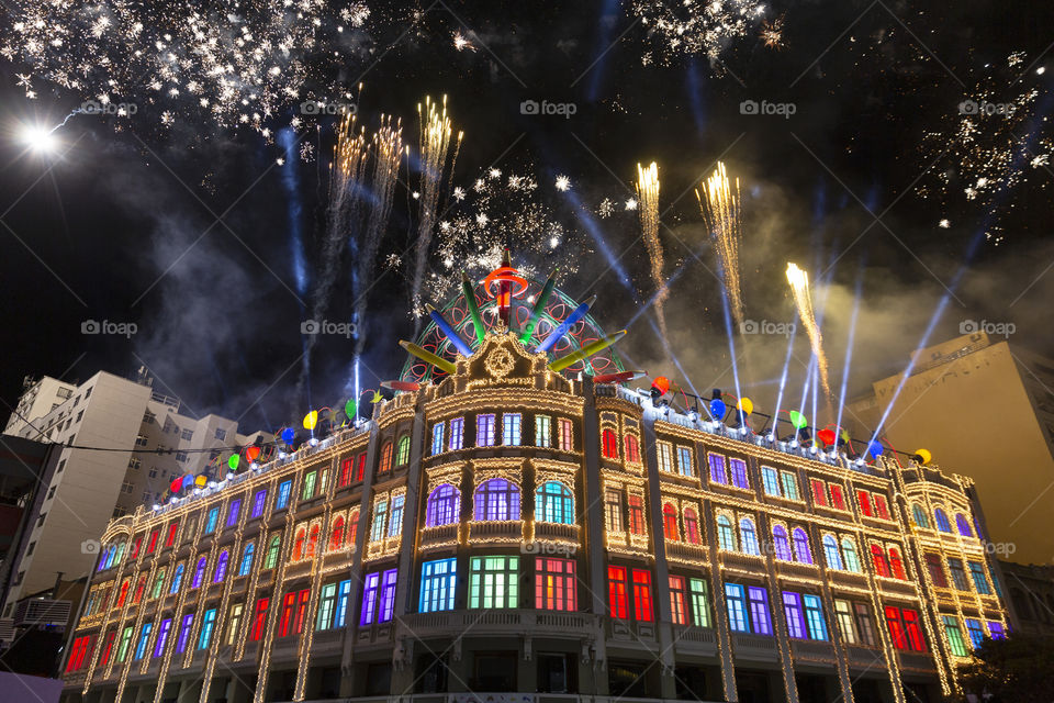 Curitiba Parana Brazil, December 07. 2019: Christmas decoration at the Palace Avenue.