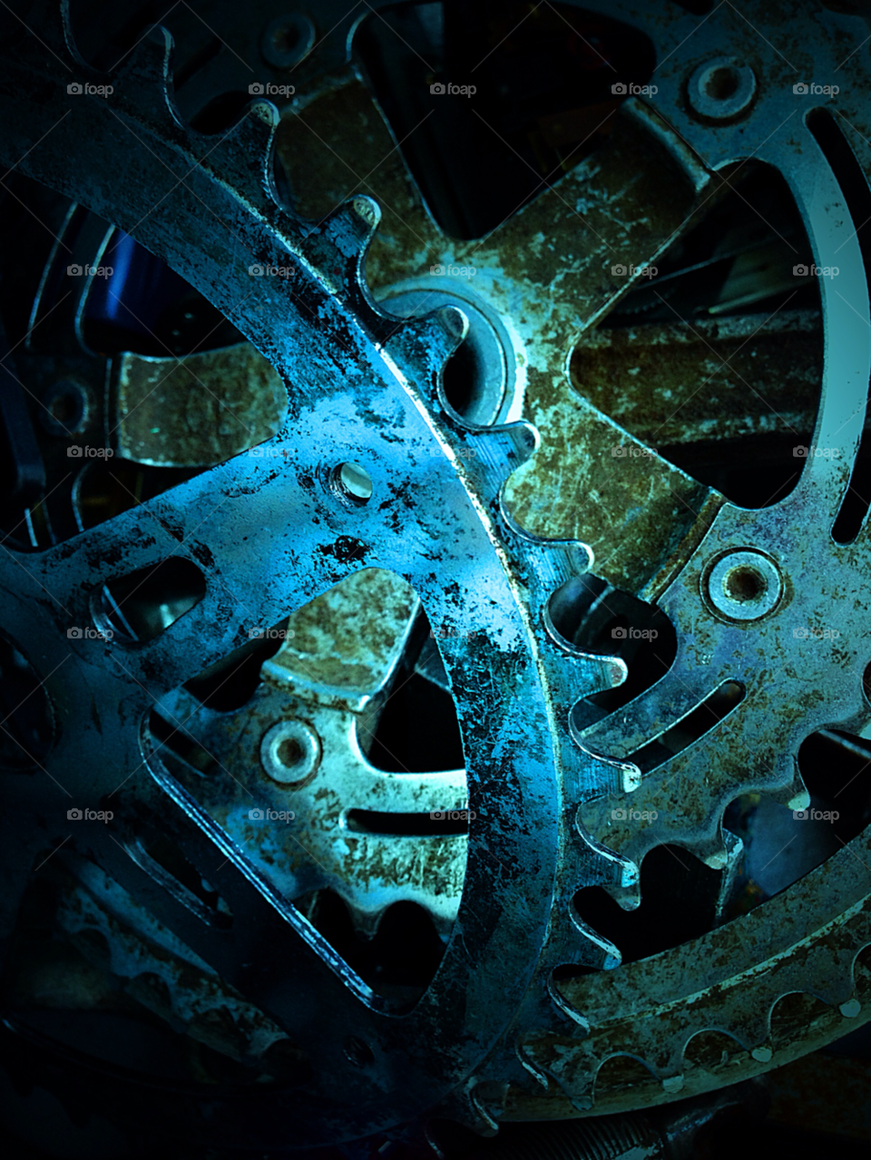 blue teeth wheels gears by null_device