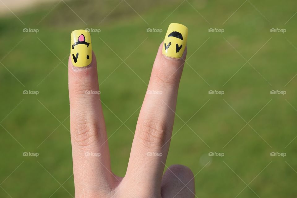 Smiley face nail polish