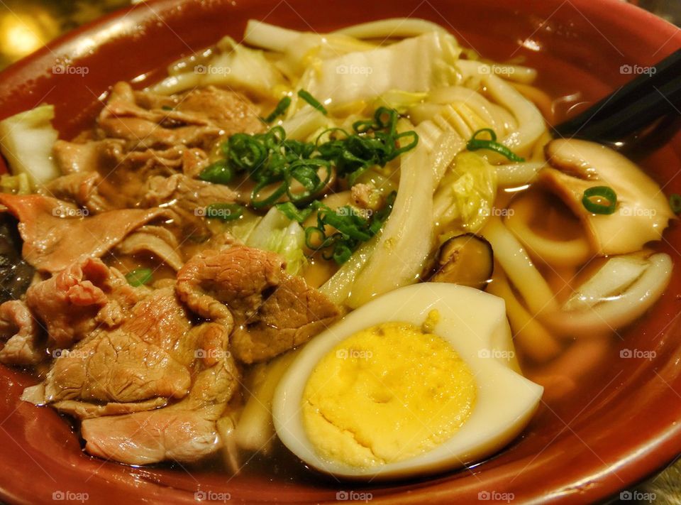 Japanese Udon Noodle Beef Soup. Japanese Comfort Food
