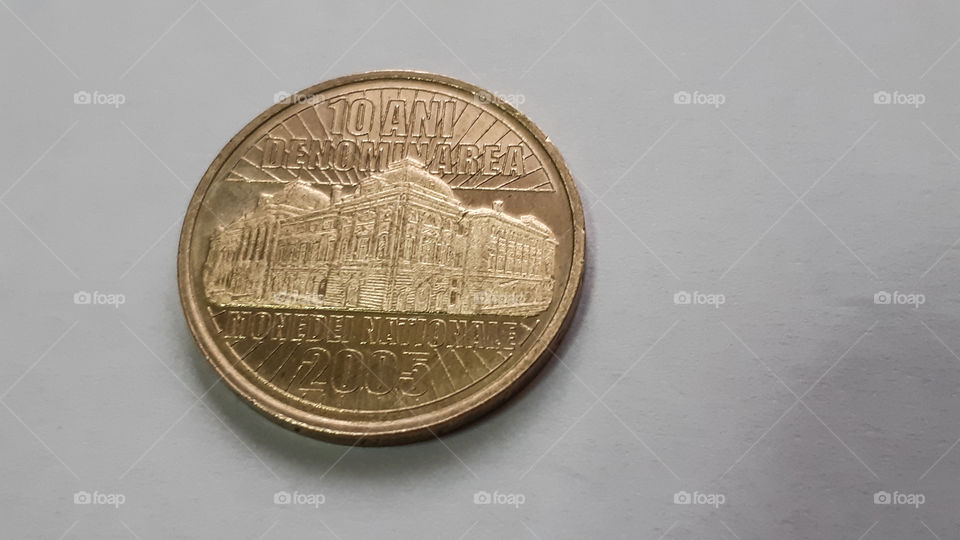 Romanian collection coin 10 years since the denomination of the currency in Romania in 2005 front