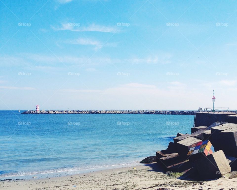 Rubik's Cube at the shore