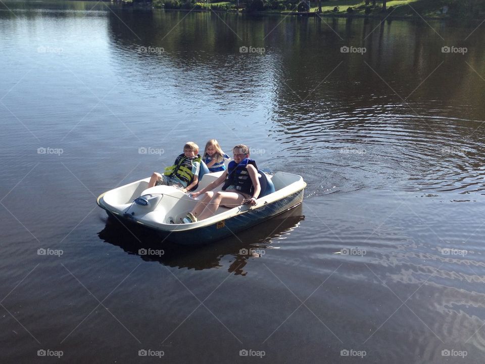 Paddle boating 