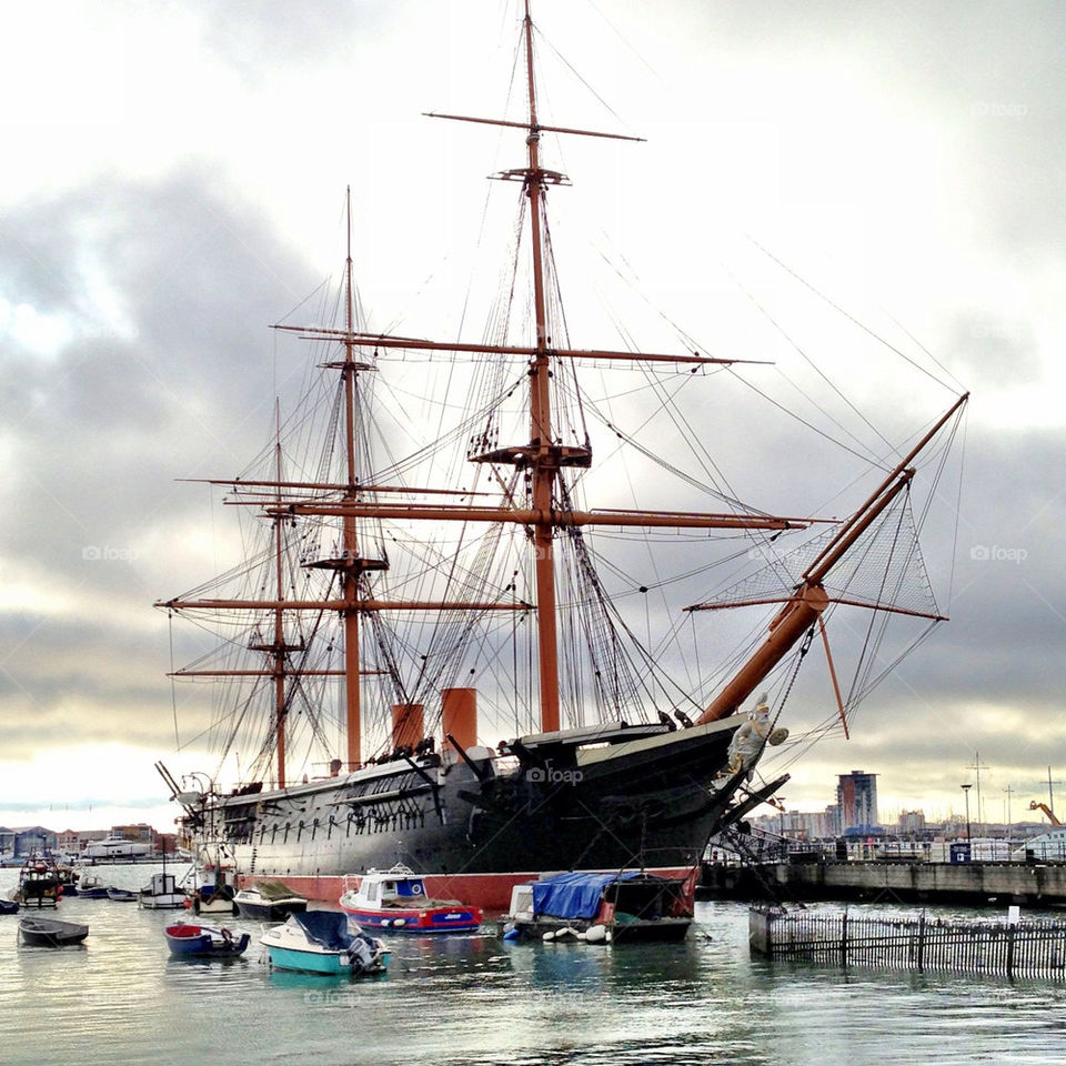HMS warrior in the garb oust portsmouth