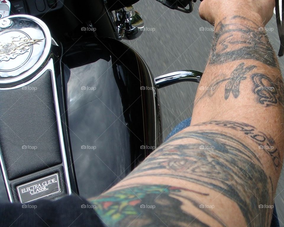 Harley Davidson Tattooed Arm