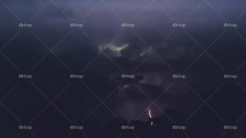 Lightning from a massive storm cloud during a summer storm on July 2, 2023.