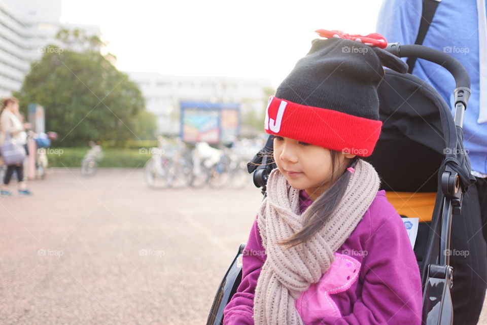 Japanese girl in winter clothing