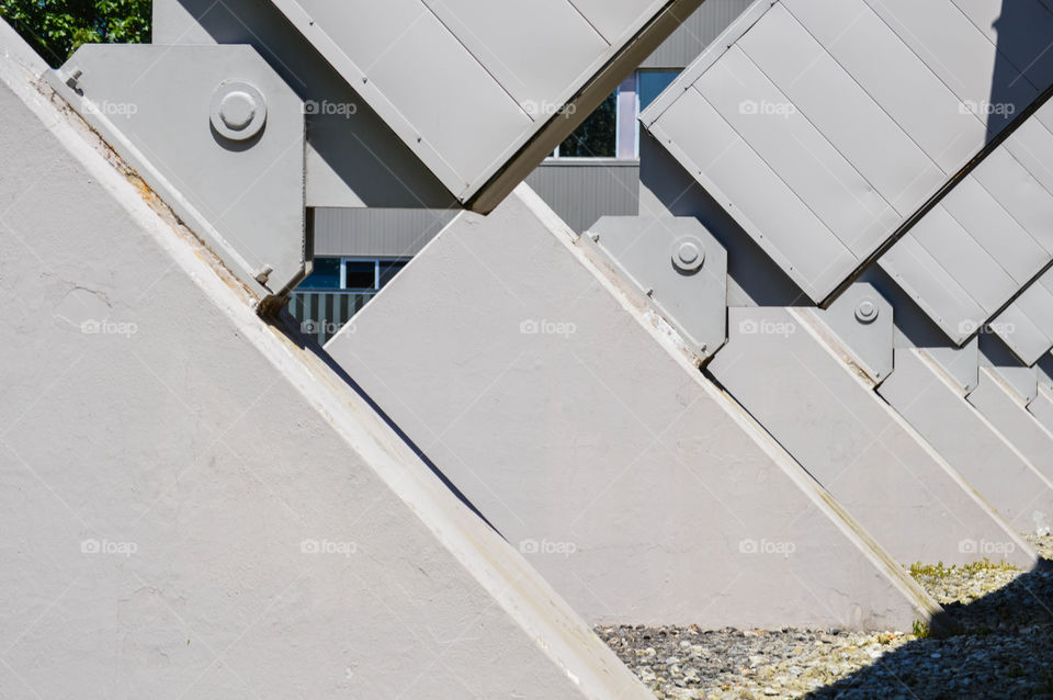 Close-up of a rectangular building structure