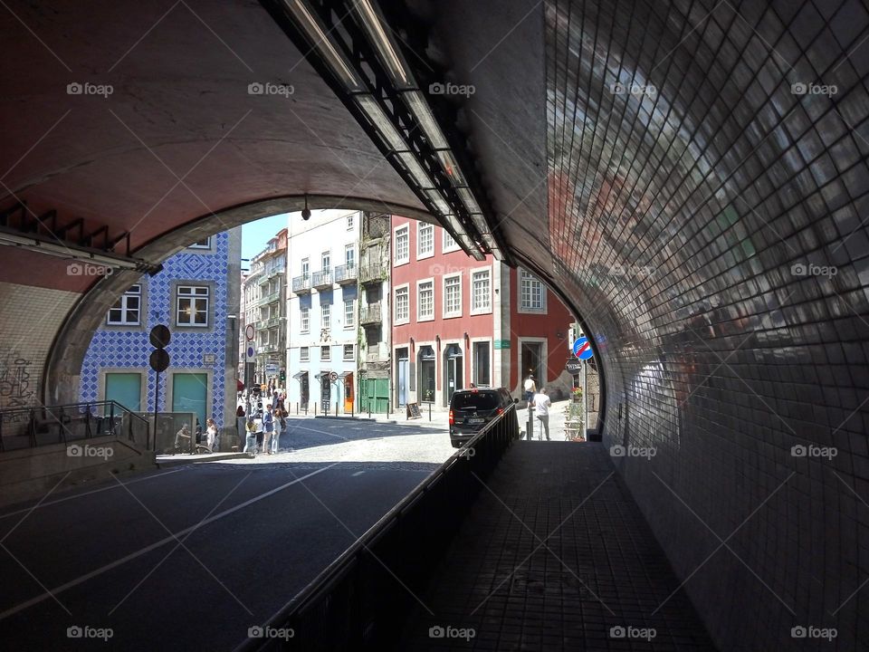 Tunnel on the coastal road in Porto