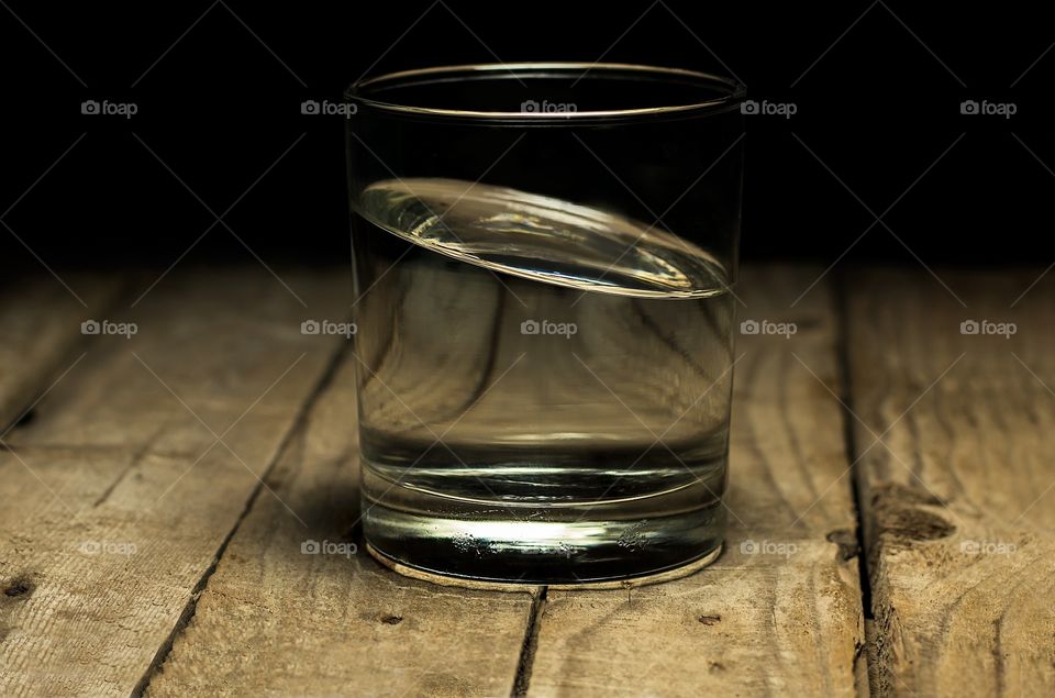 Half full half empty water