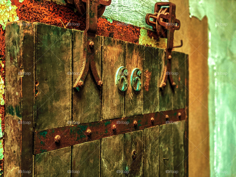 Old prison cell door