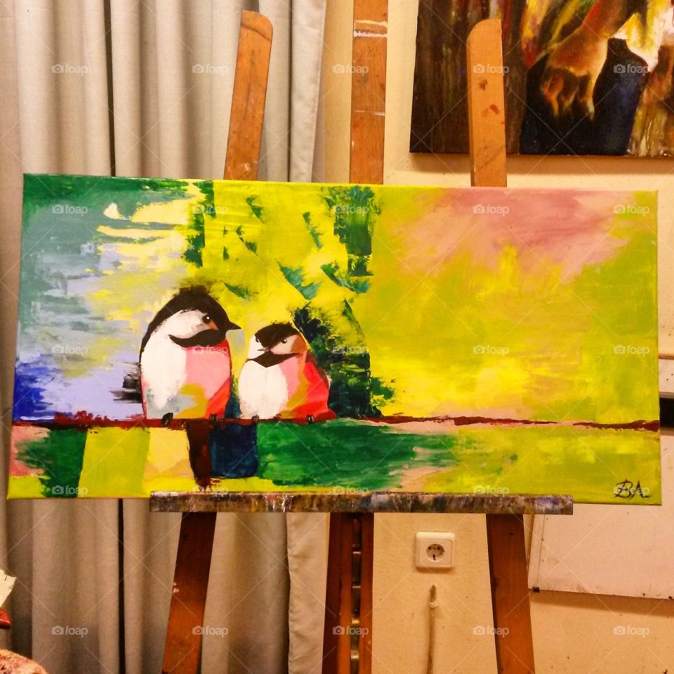 My painting-love birds