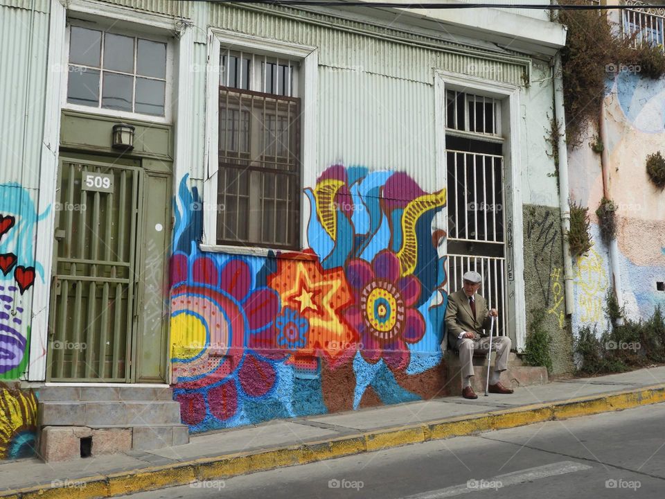 Chile Valparaíso Épocas Diferentes Estilos Graffitis 