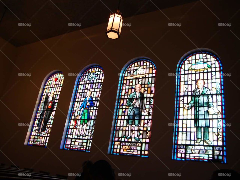 Sanctuary windows at Payne Theological Seminary