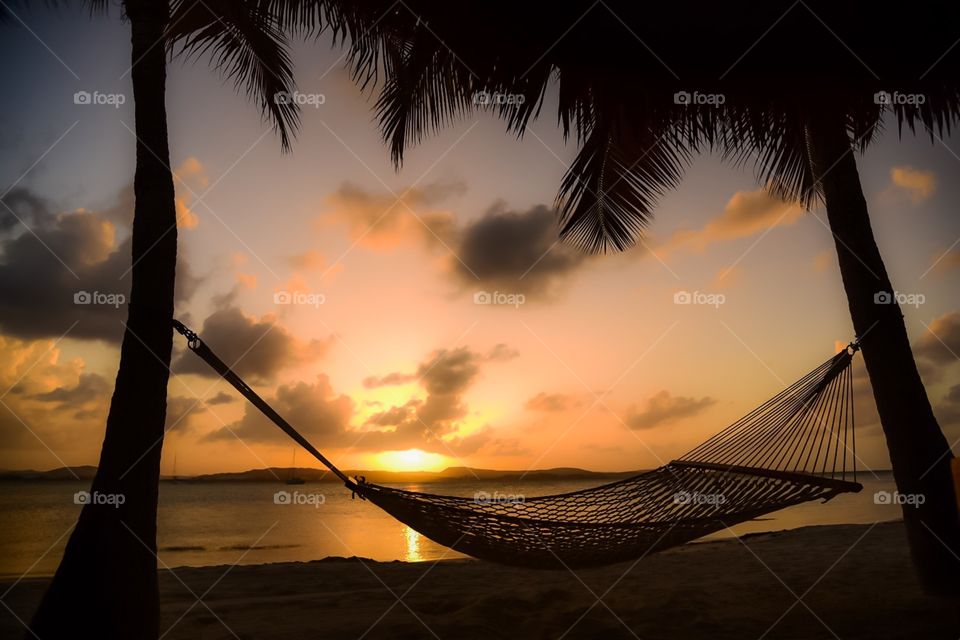 Sunset hammock on Jumby Bay, Antigua 