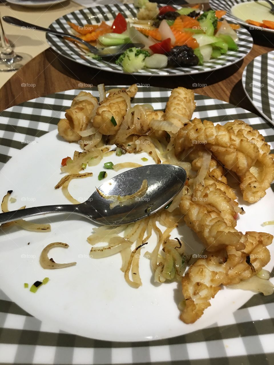 Chinese style deep fried squid, Asian food 