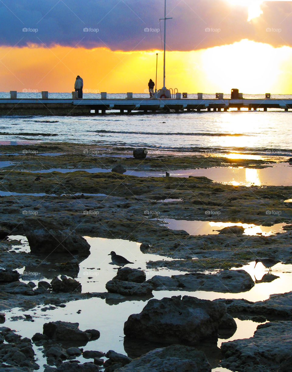 Sunset at the fishing pier