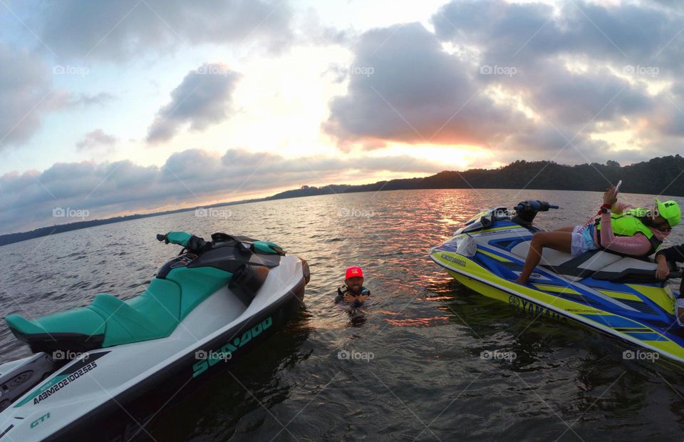 jet ski and sunset