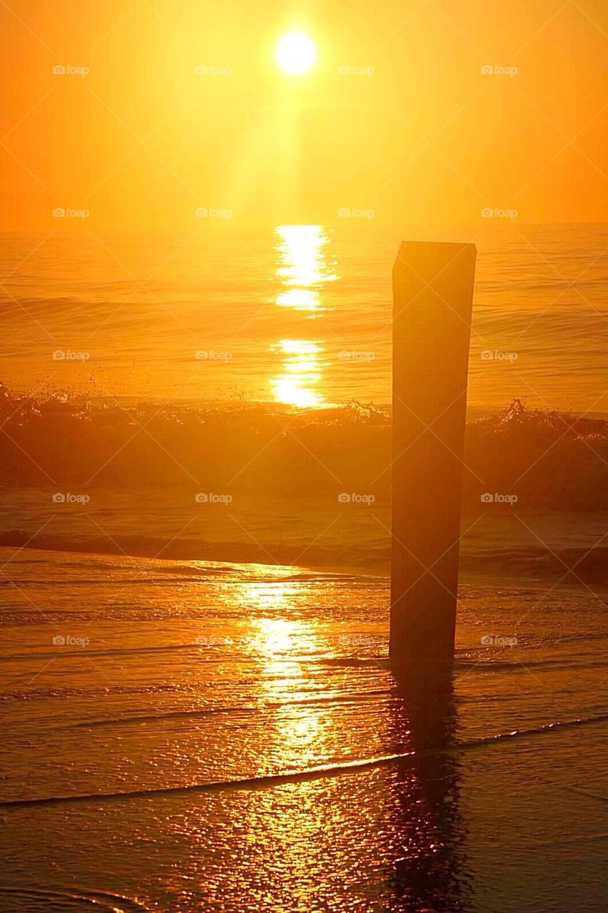 Beach post at Sunrise