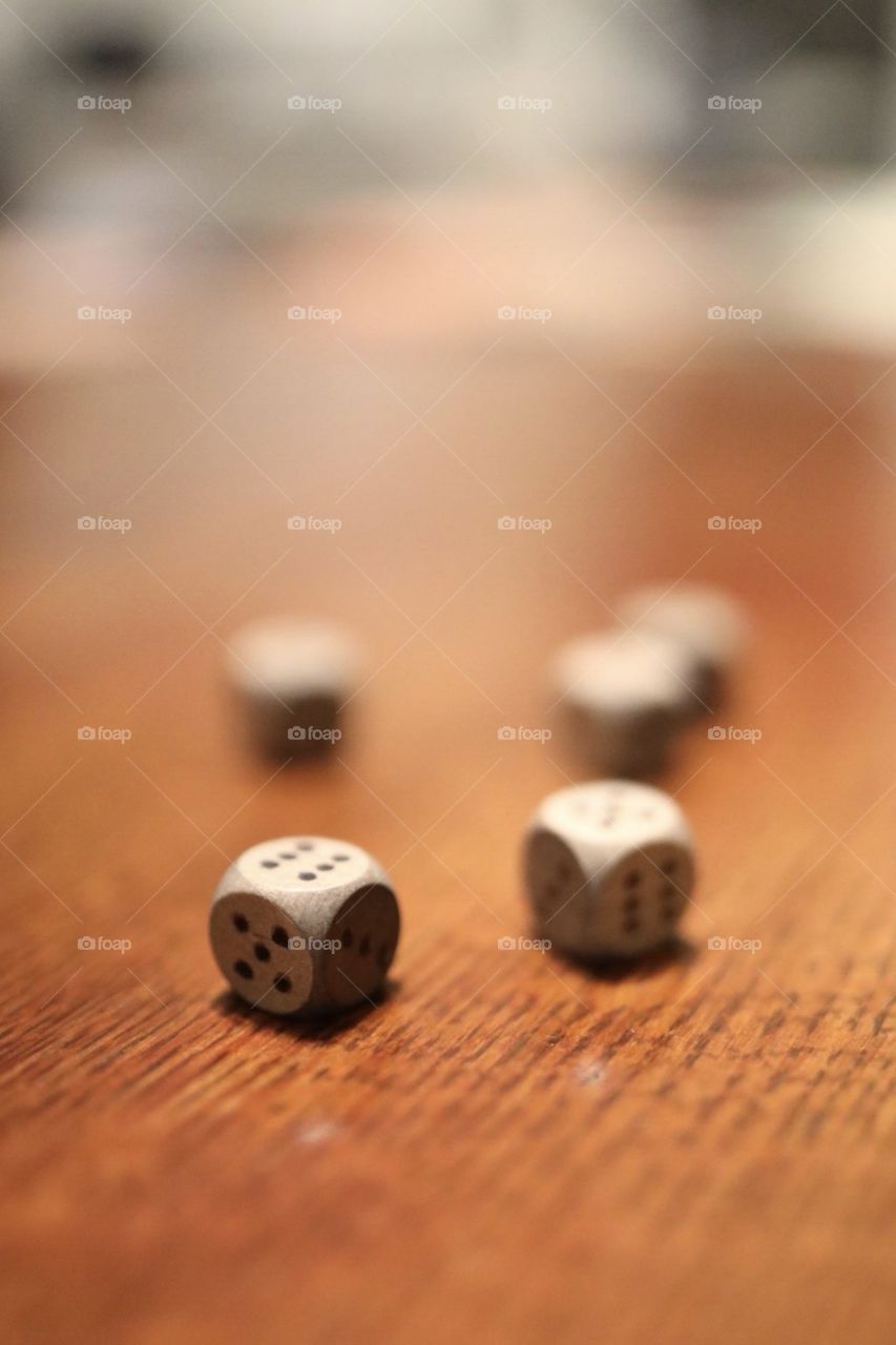 Dice on game night. 