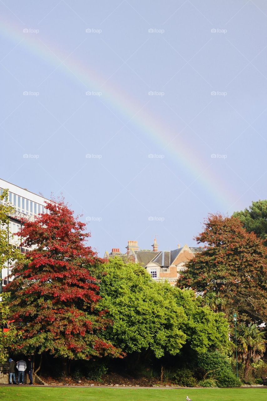 Autumn rainbow in the city