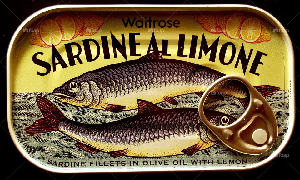 Amazing packaging. A tin of sardines - sardine al limone - from Waitrose with beautiful illustration