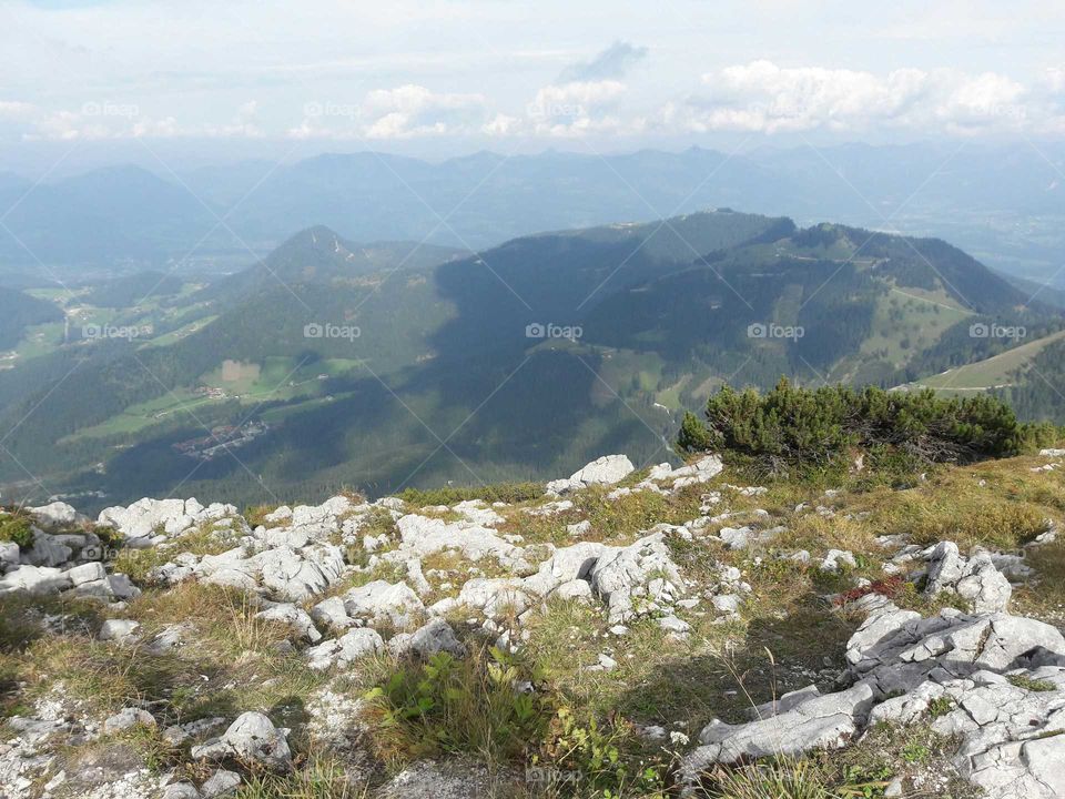 Berchhtesgaden Germany. 
View from the top of the Eagle's Nest. Hitler's former mountain top base.