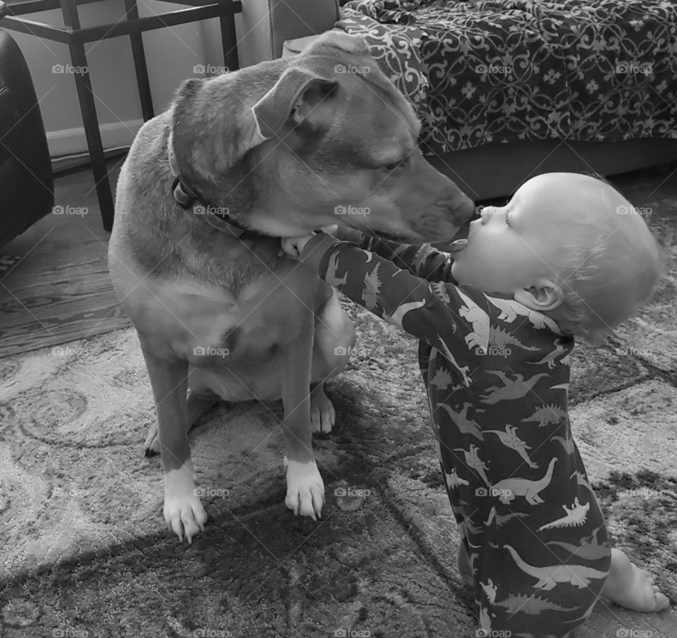 A boy and his best friend is the cutest thing ever.