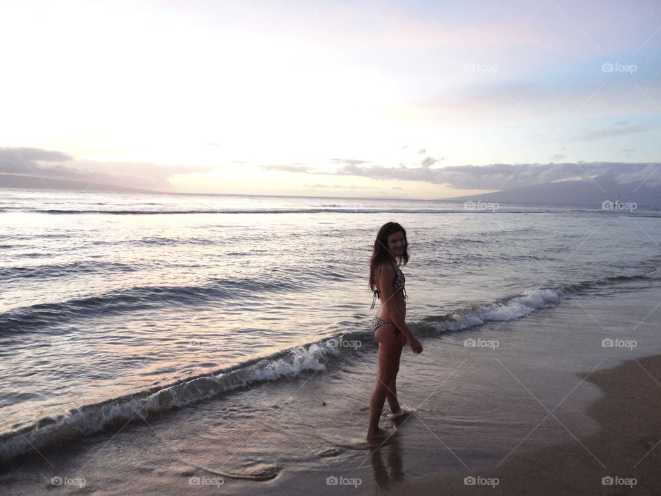 sunset beach stroll. maui