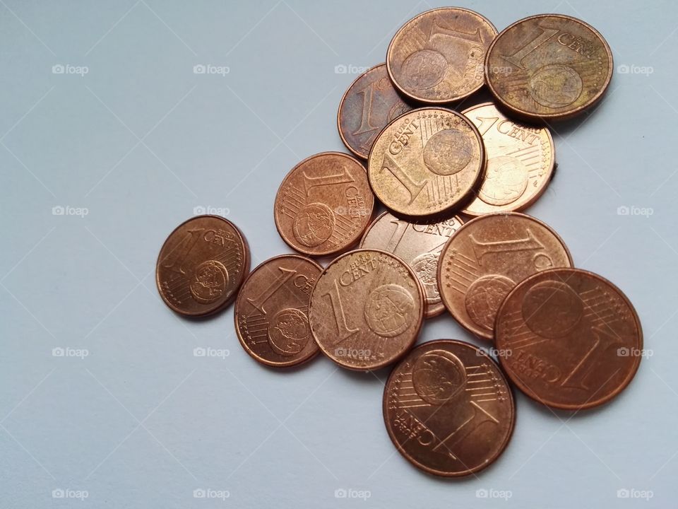 currency Euro one cent coins