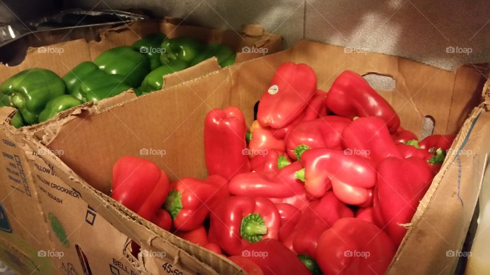 red and green bell peppers