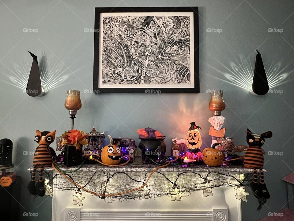 I love our indoor Halloween decorations