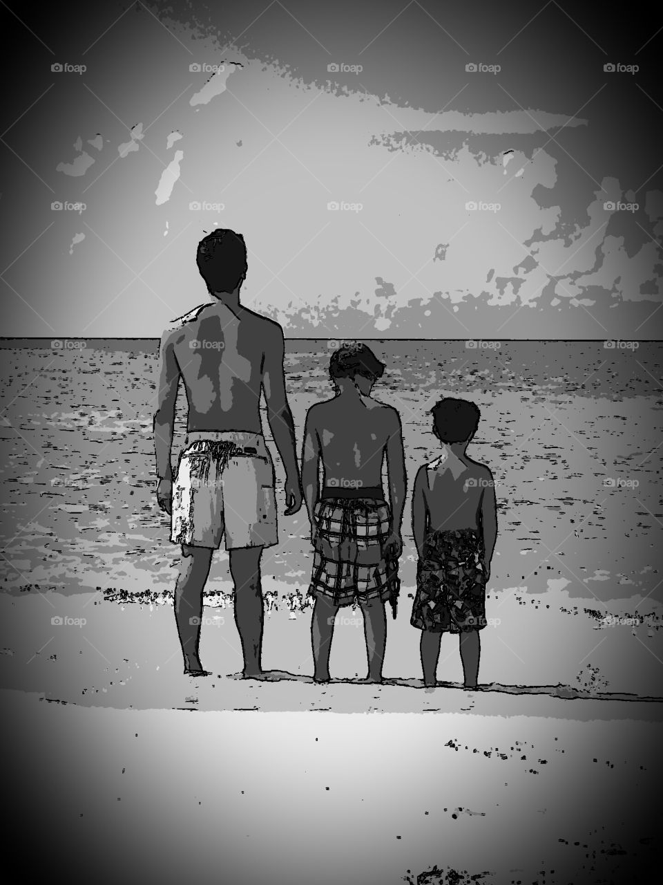A day at the beach. My 3 boys enjoying the beach