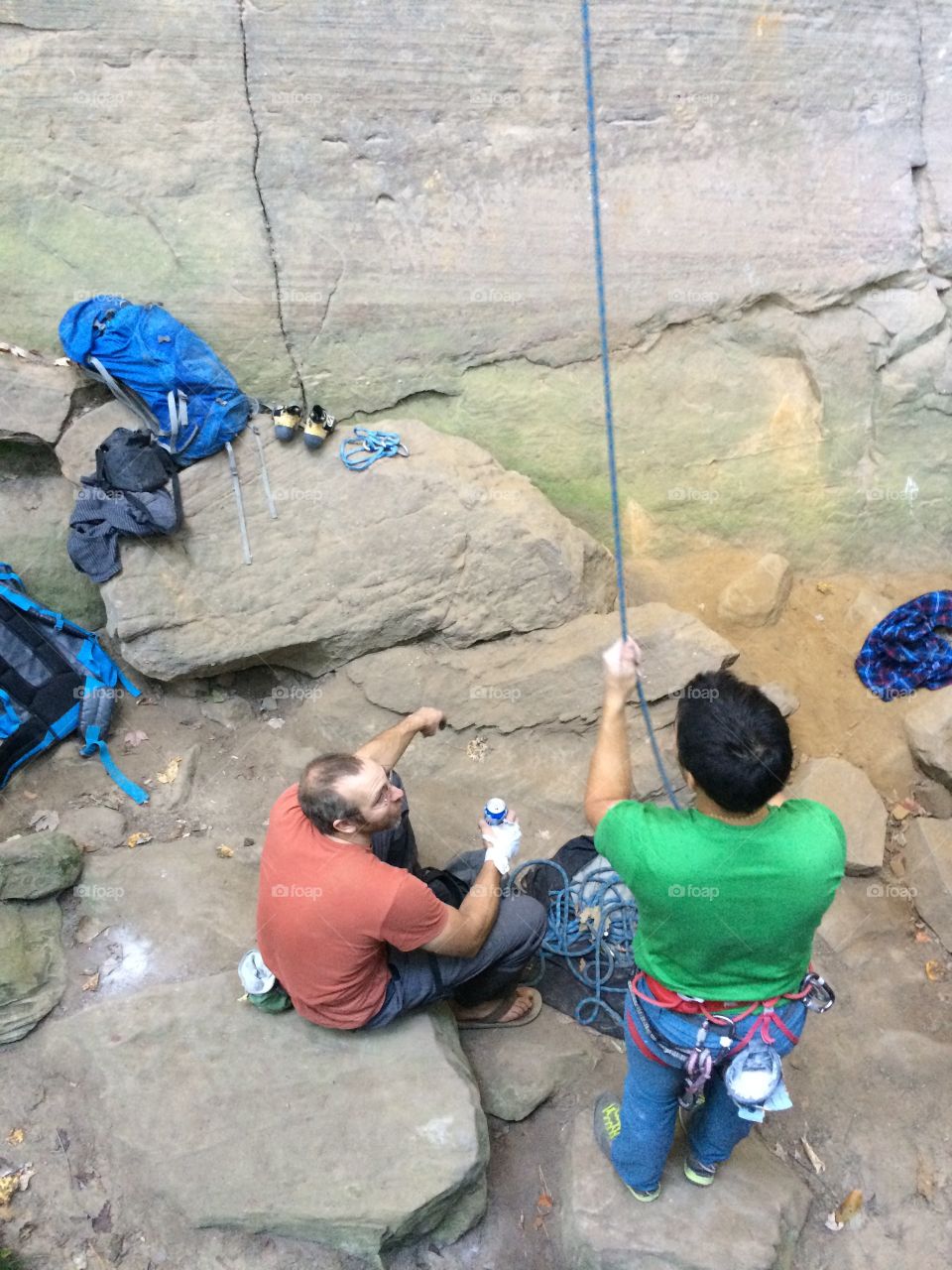 Belaying at the Red River Gorge