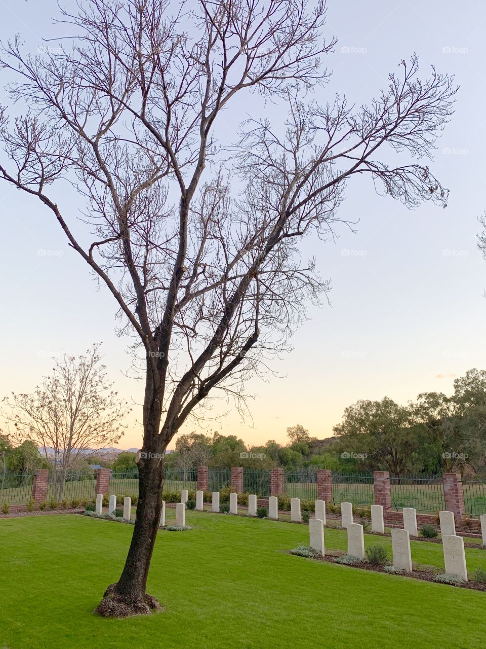 Sunset at Tamworth War Cemetery, Tamworth NSW Australia 