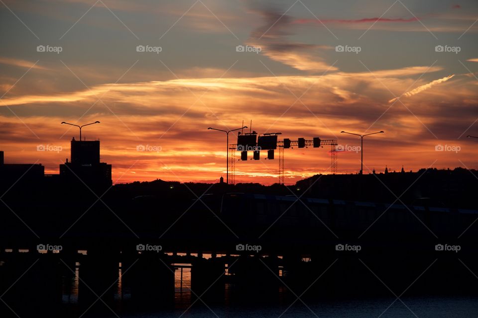 Sunset over Stockholm, Sweden